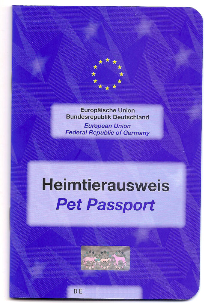 Ett EU-pass för sällskapsdjur utfärdat i Tyskland