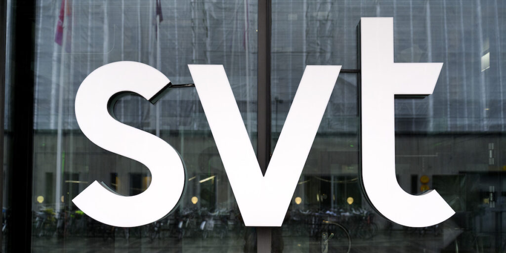 Exteriör och logga på SVT, Sveriges television.