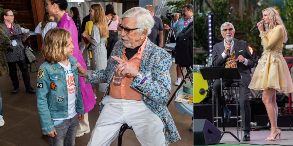 Owe Thörnqvist uppträder med Sanna Nielsen