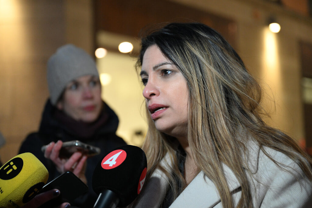 Vänsterpartiets partiledare Nooshi Dadgostar (V). Arkivbild.